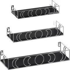 Moon Phase Wall Shelves Black Silver