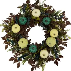 24 Inch Fall Wreath with Pumpkins