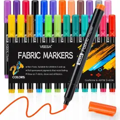 24 Colors Fabric Markers Permanent