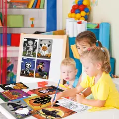 Anseal 12 Packs Halloween Pre Drawn Canvas to Pain(halloween)