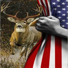 5D DIY Deer American Flag Full Drill Diamond Kits - Deer