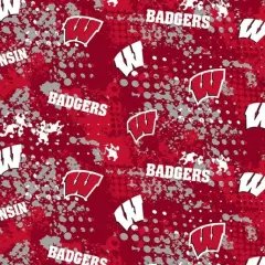 Licensed NCAA University of Wisconsin Splatter WIS-835 Cotton Fabric by the Yard