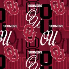 Licensed NCAA University of Oklahoma Letters Cotton Fabric by the Yard