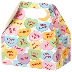 Pack/6: Conversation Hearts Gable Box - 4 x 2-1/2 x 2-1/2"