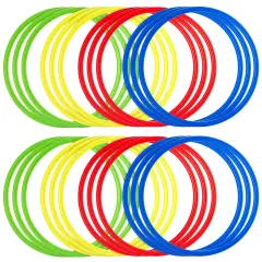 24 Pack Agility and Speed Training Rings for Trainers, Gyms, Athletics, Exercise (15.75 Inches) Multicolor