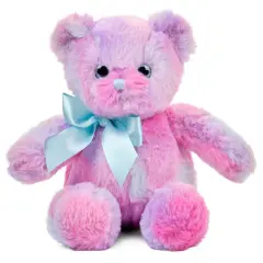 Bearington Rainbow Teddy Bear: Lil Gem Bear, Handsewn 12&rdquo; Plush Animal in Rainbow Pink, Blue and Purple, Made with Ultra-Soft Fur and Premium Fill, Machine Washable, Great Gift for Kids of All Ages Multicolor
