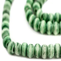 The Bead Chest Forest Green Rustic Bone Mala Beads (8mm)
