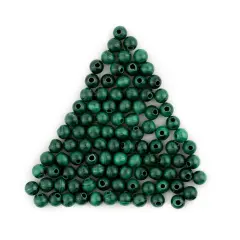 The Bead Chest Round Malachite Beads (5mm, Set of 100)