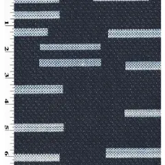 Dark Blue/Beige/White Abstract Striped Damask Decor Fabric By the Yard