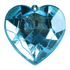 6" Acrylic Heart Jewel Ornament: Light Blue