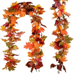 4 Pack Fall Maple Garland