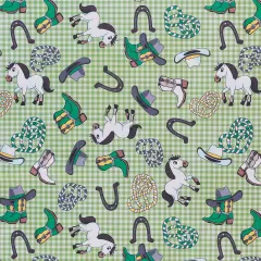 Mook Fabrics Littlest Rodeo Printed PUL Fabric [60 in. Wide] - By The Yard Green