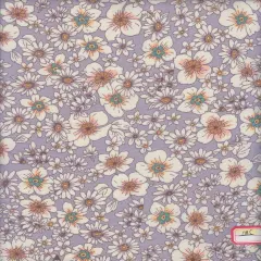 1 Yard Cey Ditsy Floral Print Fabric, 58/59&Prime; Wide 100% Polyester LAVENDER