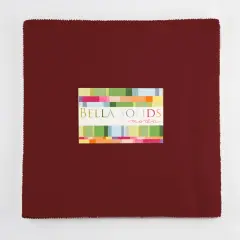 Bella Solids 10" Square Junior Pack (Junior Layer Cake) in Burgundy by Moda for Moda (9900JLC 18)