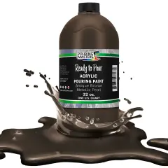 Pouring Masters Antique Bronze Metallic Pearl Ready to Pour Acrylic Pouring Paint - Premium 32-Ounce Pre-Mixed Fluid Acrylic Paint - Fluid Art Supplies for Canvas, Wood, Paper, Tile & Rocks