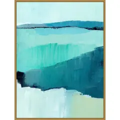 Cyan Reflections II by Annie Warren Framed Canvas Wall Art