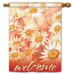 Daisy Field Welcome Flag 2 Sided Decorative Banner