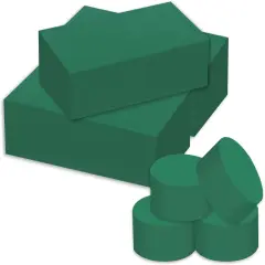 7 Pack Floral Foam Blocks, Round Foam & Block Foam Set, Green Wet & Dry Flower Foam for Fresh & Artificial Flower Arrangement, Florist Supplies for DIYs, Arts, Crafts & Weddings