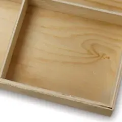 Rustic Pine Wood 4 Section Storage Trays 13 1/8" x 11 3/8" x 1 1/2" 6 Each