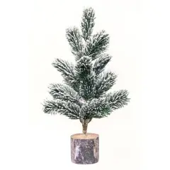 12" Freestanding Snow-den Pine Tree with Wintry Finish