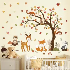 Woodland Animals Tree Wall Decals Stickers
