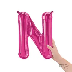 NorthStar Balloons&reg; 16 Inch Letter N Magenta Air Fill Only