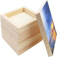 6-Pack of 6 x 6" (15cm x 15cm) Unfinished Square Wooden Painting Panels