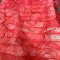 1 Yard Ruffle Organza Fabric Sheer Voluminous for Dresses Backdrops 52&ndash;54 inches Wide Decor & DIY Projects Red