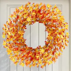 20 inch Artificial Forsythia Flower Wreath Spring Summer Fall Winter Wreath