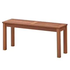 Wooden Outdoor Bench Backless for Patio and Garden Seating