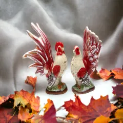 Ceramic Mini Red Rooster Salt And Pepper Shakers, Home D&eacute;cor, Gift for Her, Gift for Mom, Kitchen D&eacute;cor, Farmhouse D&eacute;cor, Fall Decor