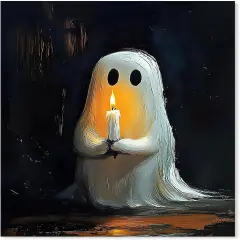 Spooky Oil Painting Ghost Wall Art