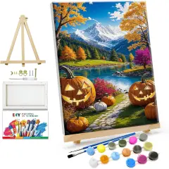 Paint by Numbers Kit for Adults with Frame Halloween