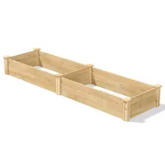 Brown Pine Wood 2x8 Ft Raised Garden Bed Planter Frame Kit