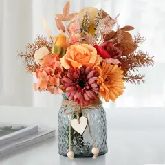 Fake Fall Flowers Centerpieces for Tables - Fall Red Yellow
