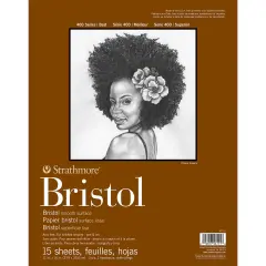 Strathmore 400 Series Bristol Pad 2 Ply Smooth 11"X14"-Tape Bound, 15 Sheets