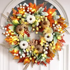 20" Autumn Fall Wreath - 1 Pack