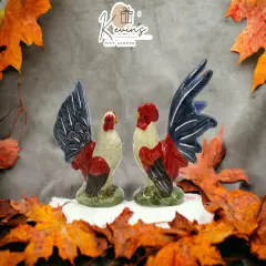 Ceramic Mini Blue Rooster Salt And Pepper Shakers, Home D&eacute;cor, Gift for Her, Gift for Mom, Kitchen D&eacute;cor, Farmhouse D&eacute;cor, Fall Decor