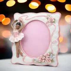 Ceramic African American Ballerina Picture Frame, Home D&eacute;cor, Gift for Her, Gift for Daughter, Gift for Ballerina Dancer