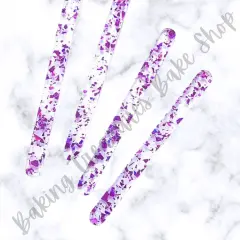 Flake Glitter Acrylic Popsicle Sticks- Purple