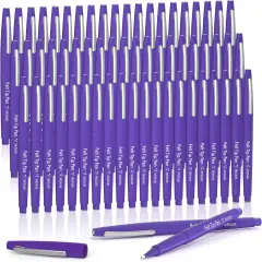 Felt Tip Pens, 60 Purple Pens, 0.7mm Medium Point Felt Pens, Felt Tip Markers Pens for Journaling, Writing, Note Taking, Planner, Perfect for Art Office and School Supplies
