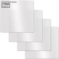 Flexible Plastic Cutting Boards for Kitchen, 4 Frosted Clear Cutting Mats 15 x 12 In, BPA-Free, Non-Porous, and Dishwasher Safe, Set of 4