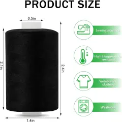 4 Spools All Purpose Sewing Thread 1000 Yards, Polyester Threads for Sewing Machine, Sewing Machine Supplies for Beginners, Hand Stitching, Quilting, Serger