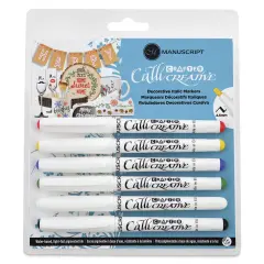 Manuscript Crafter CalliCreative Italic Markers - Assorted Colors, Set of 6, Medium Point