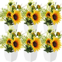 6 Pcs Small Fake Plants Artificial Potted Plants Table Centerpieces