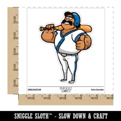 Water Bottle Sticker Set Burly Cartoon Baseball Player Batter Man Cute Waterproof Vinyl Stickers Pack Decal, Skateboard, Laptop, Car, Window, Bumper - 5 Pack