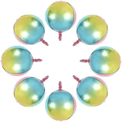 10 pcs Green 4D balloon, 15 inch 4D Foil Mylar Sphere Balloon for Birthday Party,Wedding,Valentine's Day, Christmas,Baby Shower Decoration Supplies