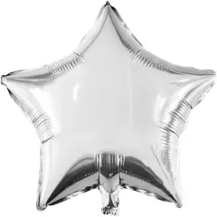 18" Star Foil Mylar Balloons - Party Decorations, Silver, 10 Pieces
