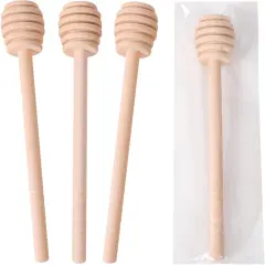 22 PCS Wooden Honey Sticks Dipper 6 Inch, Individually Wrapped Mini Honeycomb Honey Stirrer Stick For Honey Jar Dispense Drizzle Honey and Wedding Party Favors Gift