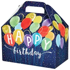 Pack/6: Happy Birthday Balloons Gable Box - 8-1/2 x 5 x 5-1/2"